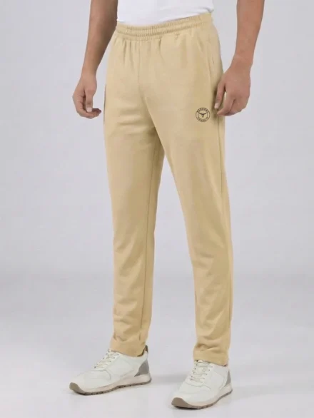 Redbros Premium Camel Cream Casual Trackpants for Men Featuring Tailored Fit - Front Pose
