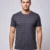 Redbros Charcoal Grey Vertical Geometric Stripe Crew Neck T-Shirt for Men - Front Pose