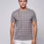 Redbros Dusty Pink Vertical Geometric Stripe Crew Neck T-Shirt for Men - Front Pose