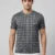 Redbros Grey Vertical Geometric Stripe Crew Neck T-Shirt for Men - Front Pose