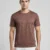 Redbros Mocha Brown Geometric Cube Pattern Crew Neck T-Shirt for Men - Front Pose