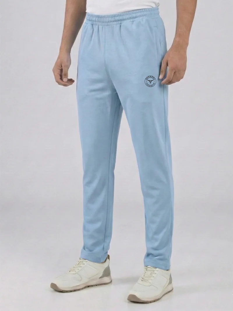 Redbros Premium Sea Blue Casual Trackpants for Men Featuring Tailored Fit - Front Pose