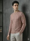 Redbros Brown Designer Sweatshirt for Men Featuring Chevron Pattern - Side Pose